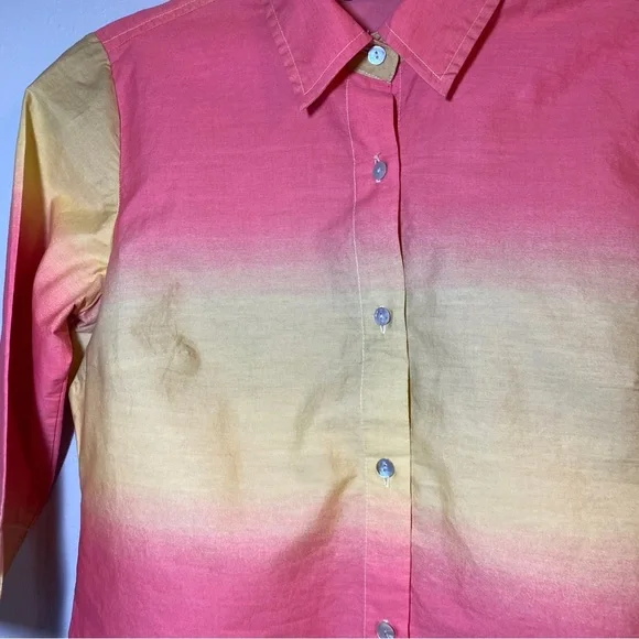 Lemon Grass Ombré Blouse Size Small - Picture 2 of 6